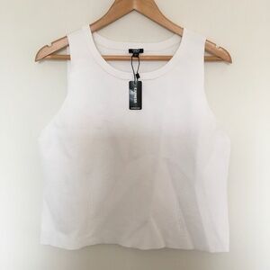 EXPRESS body contour compression Sleeveless Sweater Tank top Sz XL White NWT $58